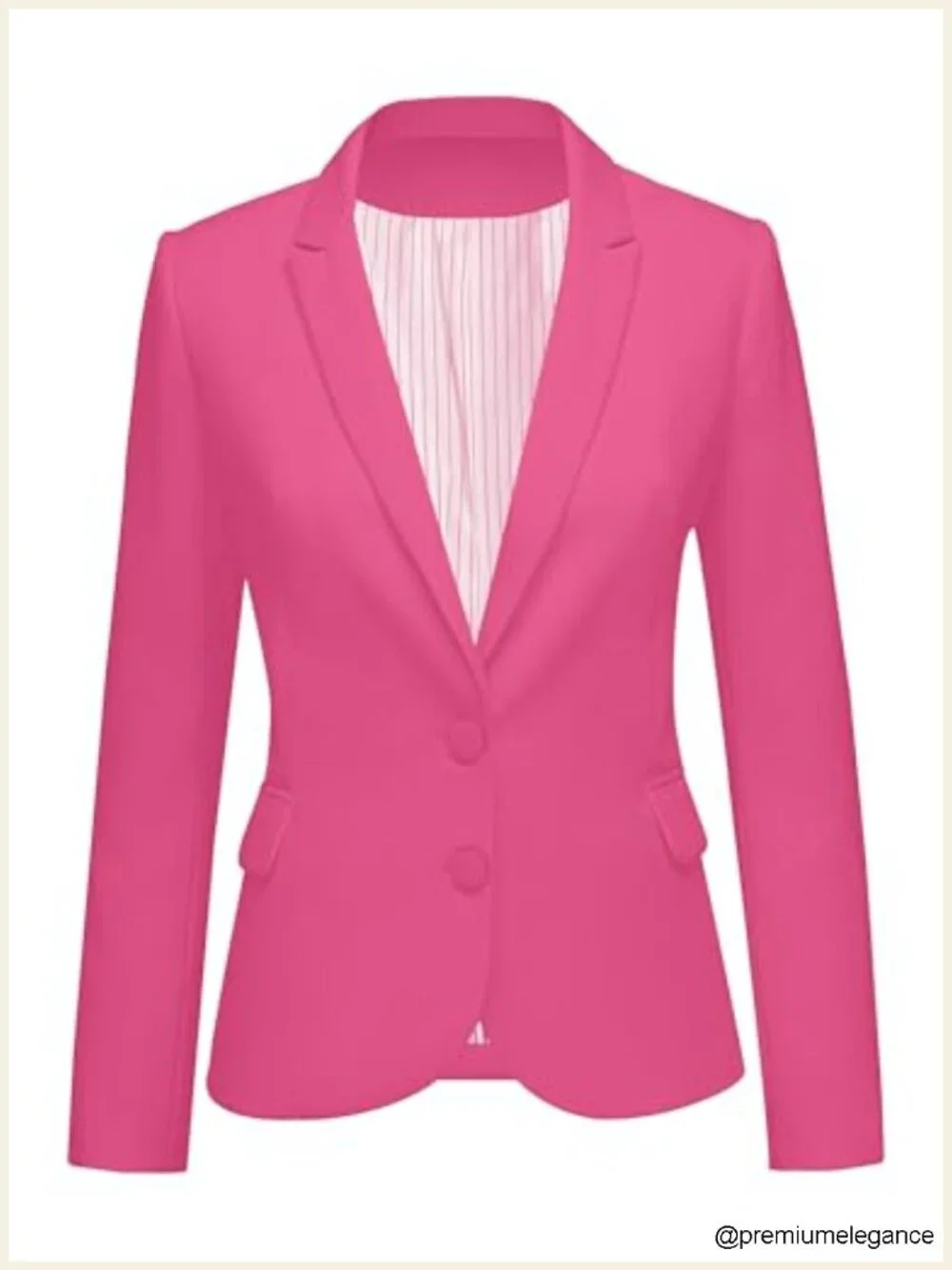 Women's Business Casual Two-Button Blazer with Notch Lapel & Padded Shoulders
